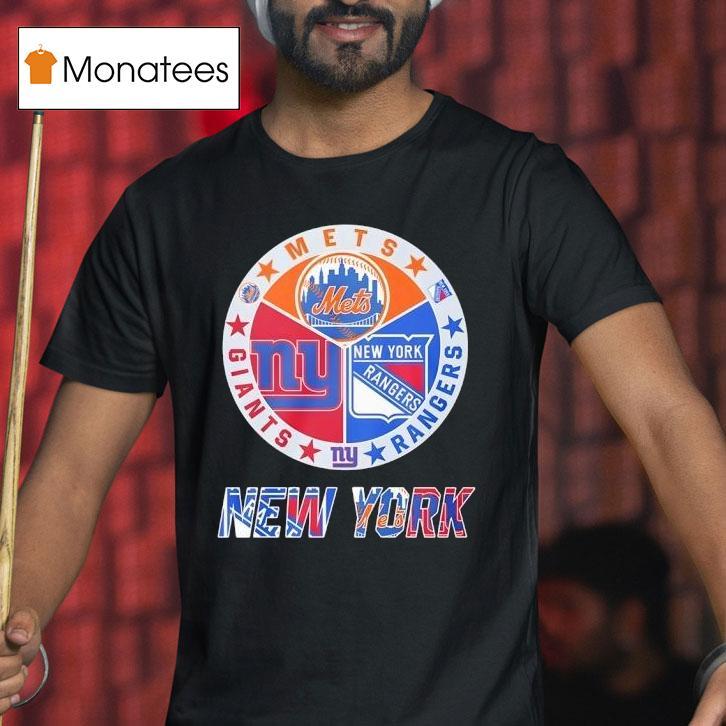 New York Rangers New York Mets New York Giants Mashup Logo T Shirt New York Rangers New York Mets New York Giants Mashup Logo T Shirt