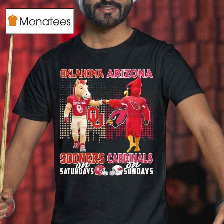 Oklahoma Sooners On Saturdays X Arizona Cardinals On Sundays Masco T Shirt Oklahoma Sooners On Saturdays X Arizona Cardinals On Sundays Masco T Shirt