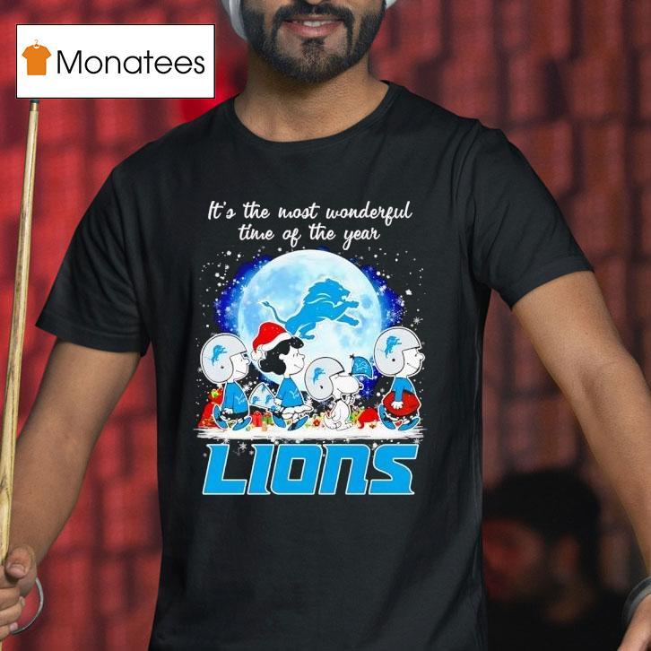 Peanuts Characters Detroit Lions It S The Most Wonderful Time Of The Year Christmas T Shirt Peanuts Characters Detroit Lions It S The Most Wonderful Time Of The Year Christmas T Shirt