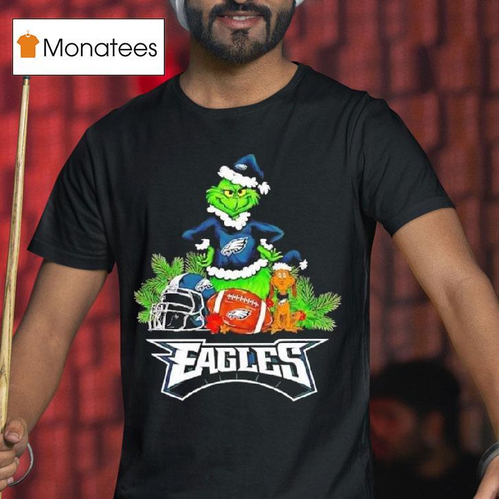 The Grinch And Max Philadelphia Eagles Christmas Helmet Items T Shirt The Grinch And Max Philadelphia Eagles Christmas Helmet Items T Shirt