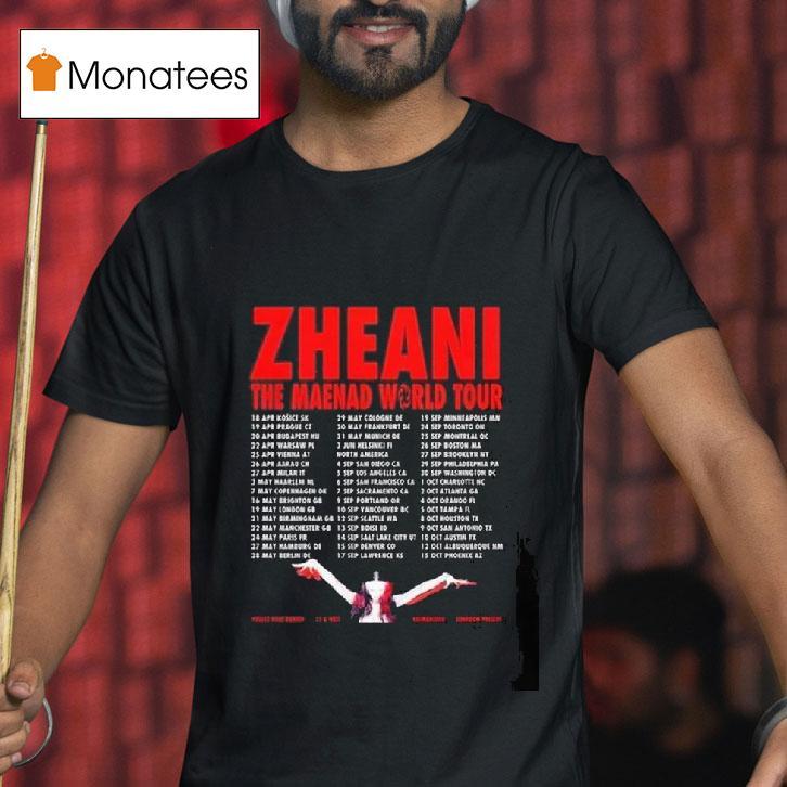 Zheani The Maenad World Tour Performance Schedule T Shirt Zheani The Maenad World Tour Performance Schedule T Shirt