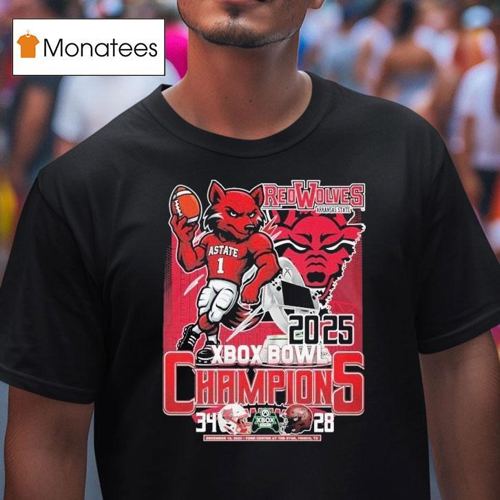 Arkansas State Red Wolves Xbox Bowl Champions Masco T Shirt Arkansas State Red Wolves Xbox Bowl Champions Masco T Shirt