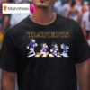 Baltimore Ravensx Goofy X Donald Duck X Mickey Mouse X Stitch Abbey Road T Shirt