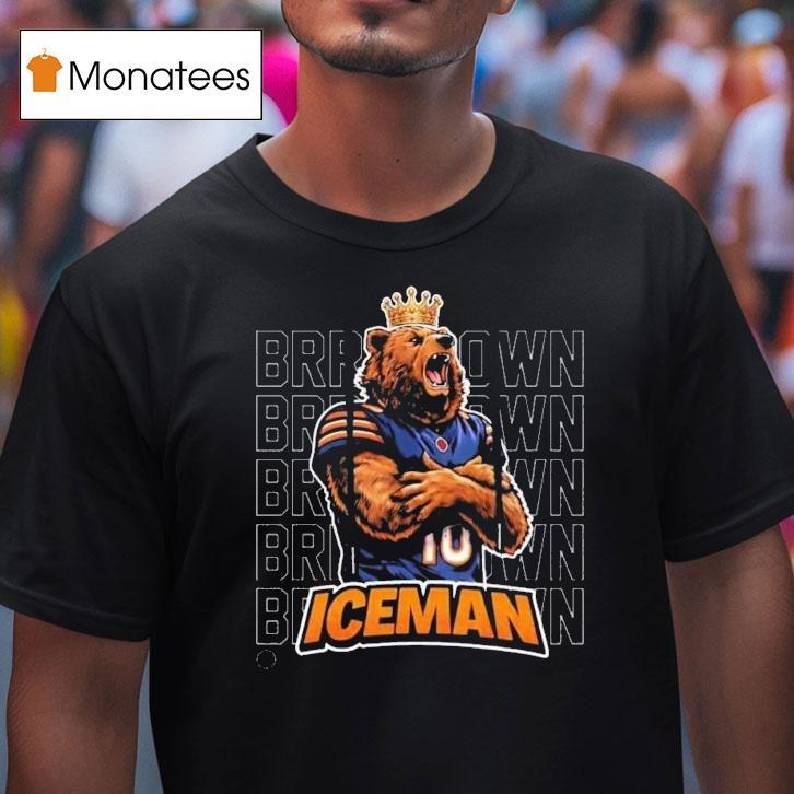 Caleb Williams Chicago Bears Iceman Brrr Down Masco T Shirt Caleb Williams Chicago Bears Iceman Brrr Down Masco T Shirt