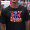 Chicago Bears And Chicago Cubs And Chicago Bulls Logo Skyline T Shirt