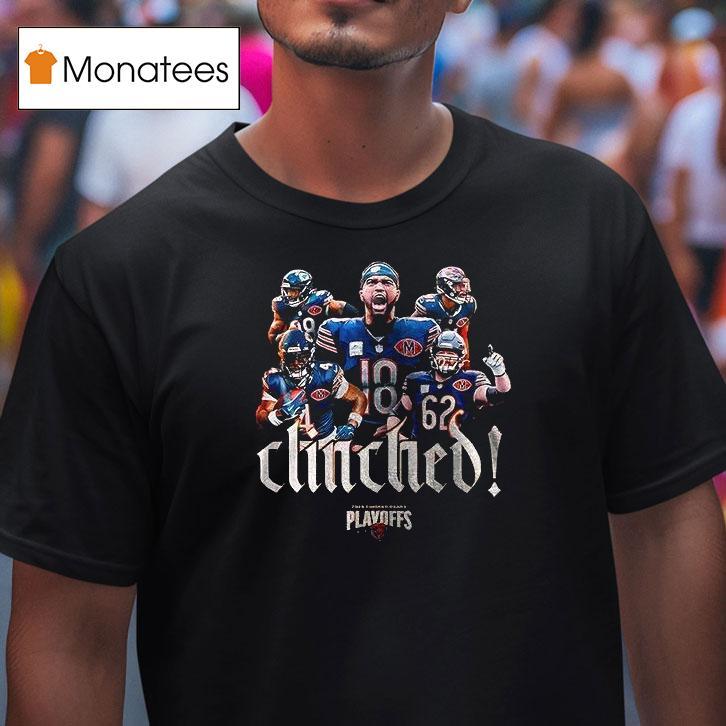 Chicago Bears Nfl Playoffs Clinched Team Graphic T Shirt Chicago Bears Nfl Playoffs Clinched Team Graphic T Shirt