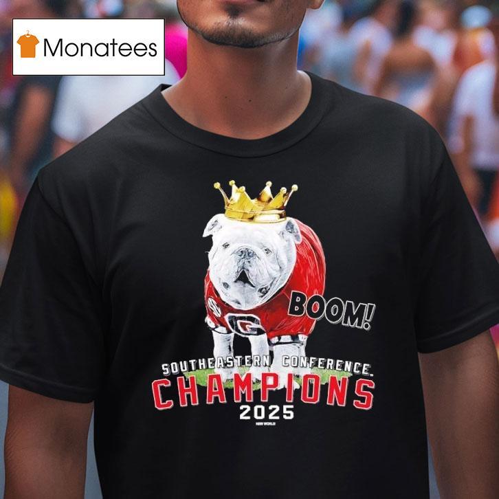 Georgia Bulldogs Sec Champions Mascot Crown Boom T Shirt Georgia Bulldogs Sec Champions Mascot Crown Boom T Shirt