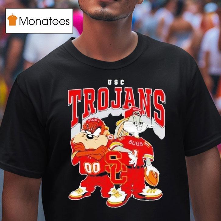 Looney Tunes Bugs Bunny And Taz Usc Trojans Football T Shirt Looney Tunes Bugs Bunny And Taz Usc Trojans Football T Shirt