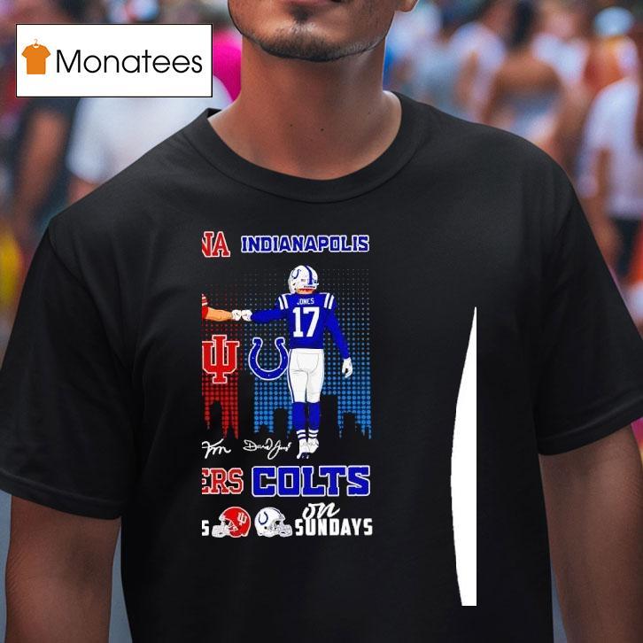 Mendoza Indiana Hoosiers On Saturday And Jones Indianapolis Colts On Sundays Signatures T Shirt Mendoza Indiana Hoosiers On Saturday And Jones Indianapolis Colts On Sundays Signatures T Shirt