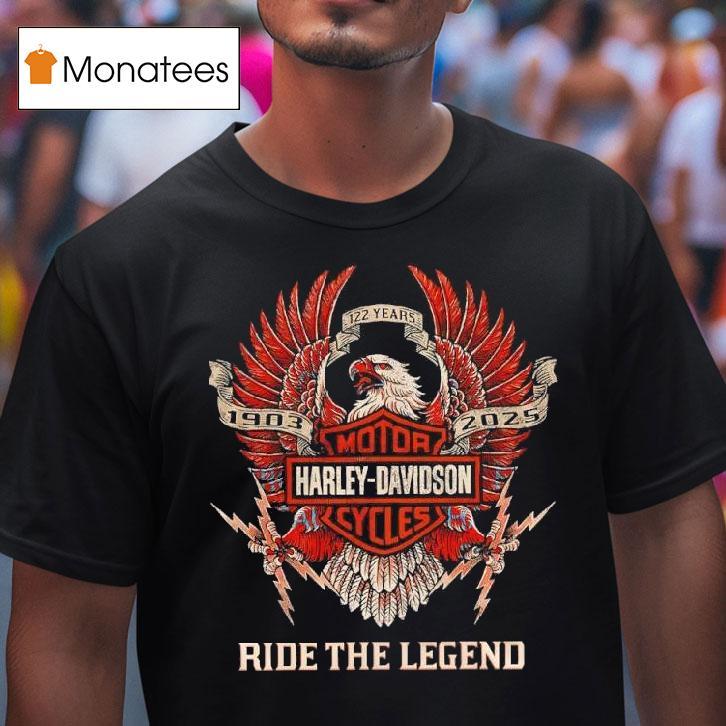 Motor Cycles Harle Davidson Years Ride The Legend Logo T Shirt Motor Cycles Harle Davidson Years Ride The Legend Logo T Shirt
