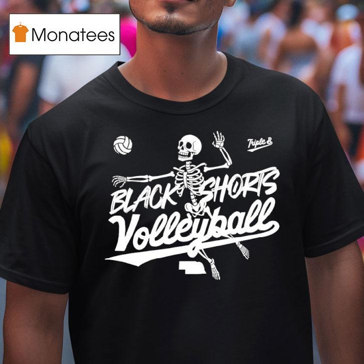 Nebraska Cornhuskers Skeleton Black Shorts Volleyball T Shirt Nebraska Cornhuskers Skeleton Black Shorts Volleyball T Shirt