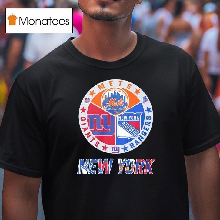 New York Rangers New York Mets New York Giants Mashup Logo T Shirt New York Rangers New York Mets New York Giants Mashup Logo T Shirt