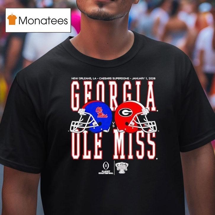 Ole Miss Vs Georgia Allstate Sugar Bowl Helmet Matchup T Shirt Ole Miss Vs Georgia Allstate Sugar Bowl Helmet Matchup T Shirt
