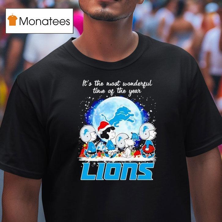 Peanuts Characters Detroit Lions It S The Most Wonderful Time Of The Year Christmas T Shirt Peanuts Characters Detroit Lions It S The Most Wonderful Time Of The Year Christmas T Shirt