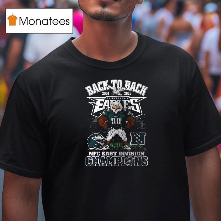 Philadelphia Eagles Back To Back Nfc East Division Champions Mascot Names Roster T Shirt Philadelphia Eagles Back To Back Nfc East Division Champions Mascot Names Roster T Shirt
