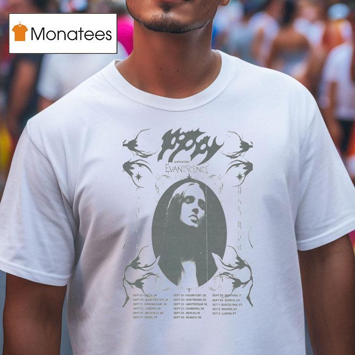 Poppy Eu And Uk Tour With Supporting Evanescence Dates T Shirt Poppy Eu And Uk Tour With Supporting Evanescence Dates T Shirt