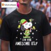 Snoopy Woodstock I M The Awesome Elf Christmas Holiday T Shirt