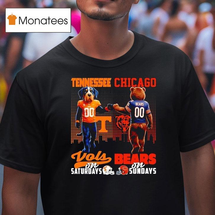 Tennessee Volunrs On Saturdays Vs Chicago Bears On Sundays Gameday Masco T Shirt Tennessee Volunrs On Saturdays Vs Chicago Bears On Sundays Gameday Masco T Shirt