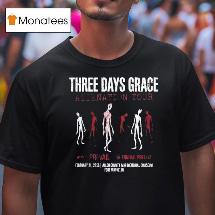 Three Days Grace Alienation Tour Venue At Allen County War Memorial Coliseum Fort Wayne On February T Shirt Three Days Grace Alienation Tour Venue At Allen County War Memorial Coliseum Fort Wayne On February T Shirt