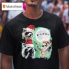 Three Raccoons With The Moon Christmas T Shirt