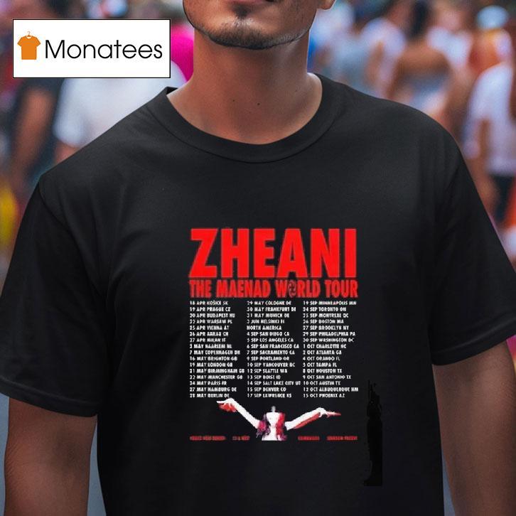 Zheani The Maenad World Tour Performance Schedule T Shirt Zheani The Maenad World Tour Performance Schedule T Shirt