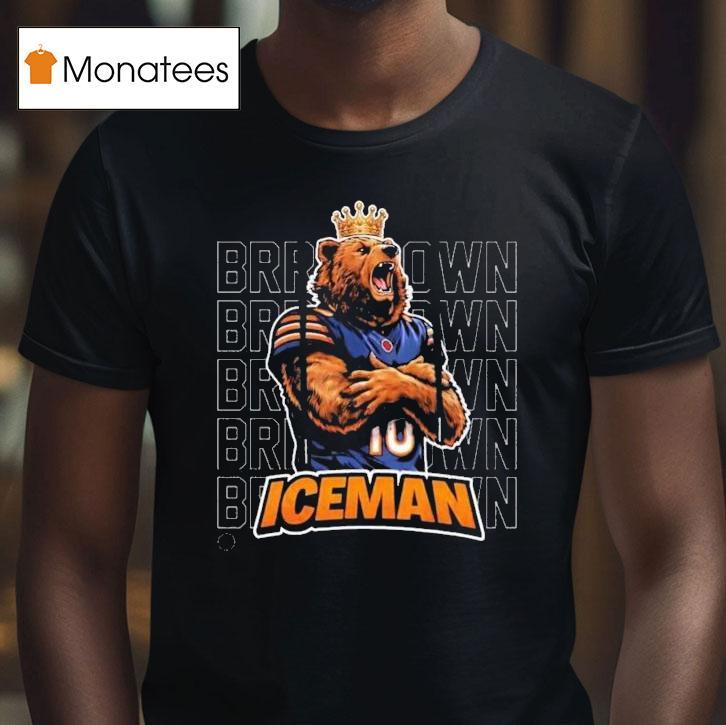 Caleb Williams Chicago Bears Iceman Brrr Down Masco T Shirt Caleb Williams Chicago Bears Iceman Brrr Down Masco T Shirt