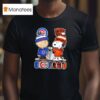 Charlie Brown Chicago Cubs And Snoopy Chicago Bears Football T Shirt
