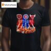 Chicago Bears And Chicago Cubs And Chicago Bulls Logo Skyline T Shirt