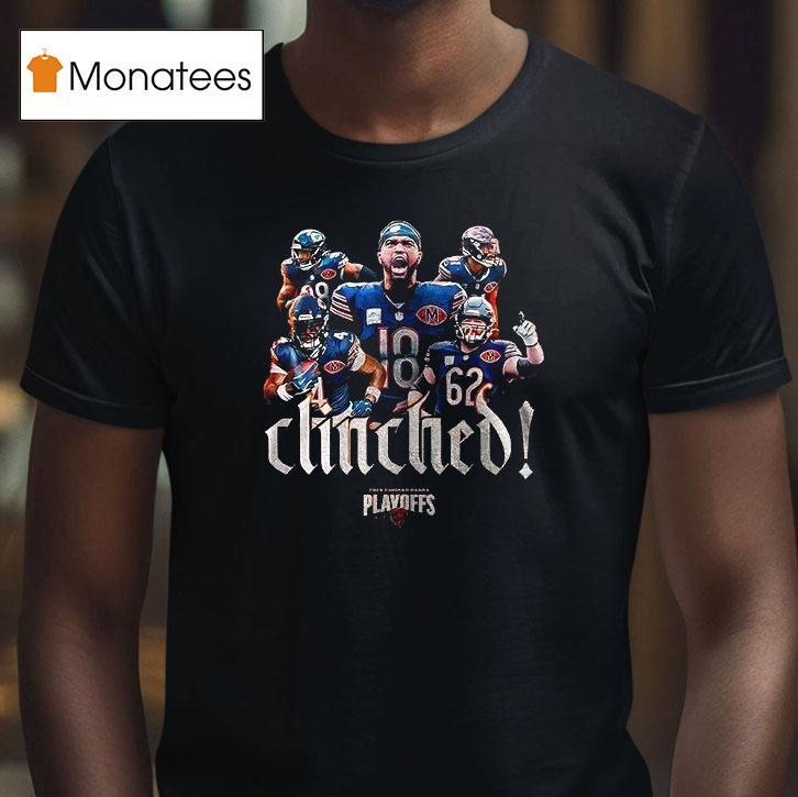 Chicago Bears Nfl Playoffs Clinched Team Graphic T Shirt Chicago Bears Nfl Playoffs Clinched Team Graphic T Shirt