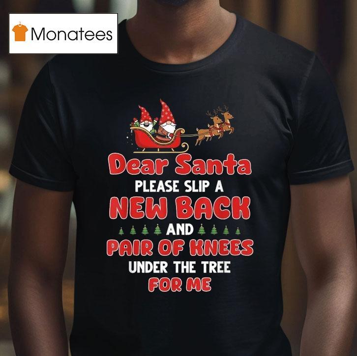 Dear Santa Please Slip A New Back And Pair Of Knees Under The Tree For Me Reindeer Merry Christmas T Shirt Dear Santa Please Slip A New Back And Pair Of Knees Under The Tree For Me Reindeer Merry Christmas T Shirt