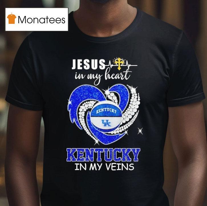 Kentucky Wildcats In My Veins Jesus In My Hear T Shirt Kentucky Wildcats In My Veins Jesus In My Hear T Shirt