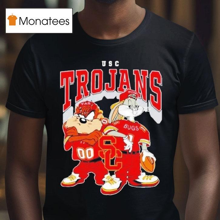 Looney Tunes Bugs Bunny And Taz Usc Trojans Football T Shirt Looney Tunes Bugs Bunny And Taz Usc Trojans Football T Shirt