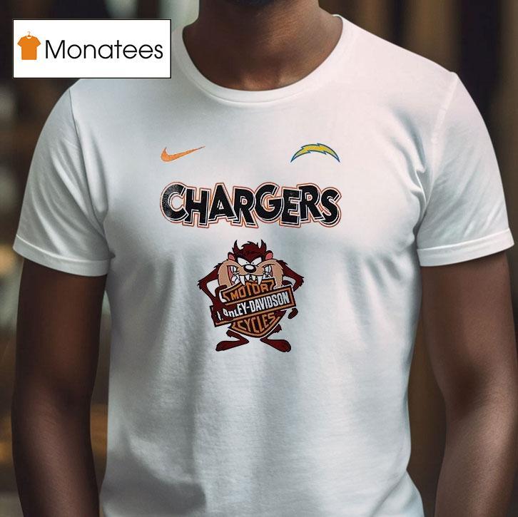 Los Angeles Chargers X Taz Looney Tunes Harley Davidson T Shirt Los Angeles Chargers X Taz Looney Tunes Harley Davidson T Shirt