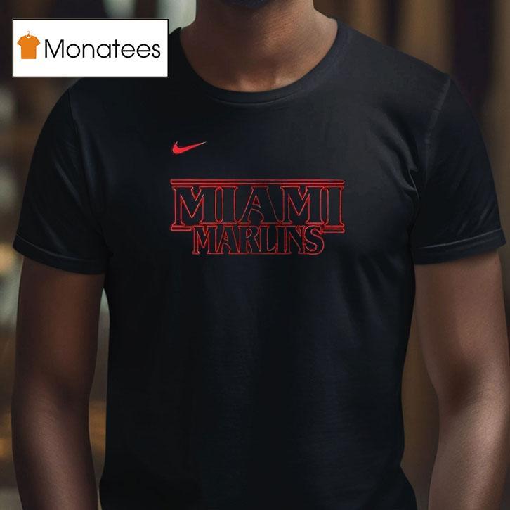 Miami Marlins X Stranger Things Logo T Shirt Miami Marlins X Stranger Things Logo T Shirt