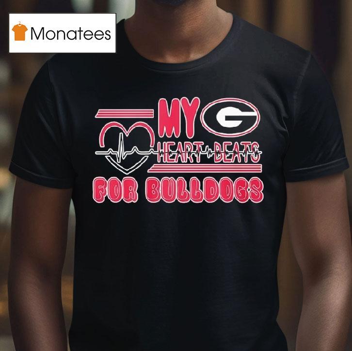 My Heart Beats For Bulldogs University Of Georgia Logo T Shirt My Heart Beats For Bulldogs University Of Georgia Logo T Shirt