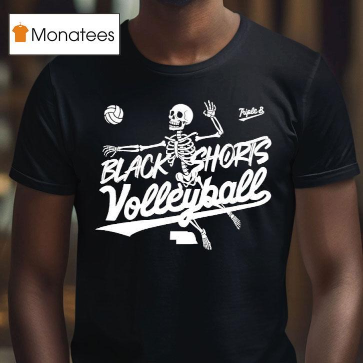 Nebraska Cornhuskers Skeleton Black Shorts Volleyball T Shirt Nebraska Cornhuskers Skeleton Black Shorts Volleyball T Shirt