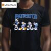 New England Patriot X Goofy X Donald Duck X Mickey Mouse X Stitch Abbey Road T Shirt