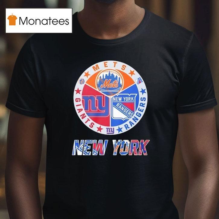 New York Rangers New York Mets New York Giants Mashup Logo T Shirt New York Rangers New York Mets New York Giants Mashup Logo T Shirt