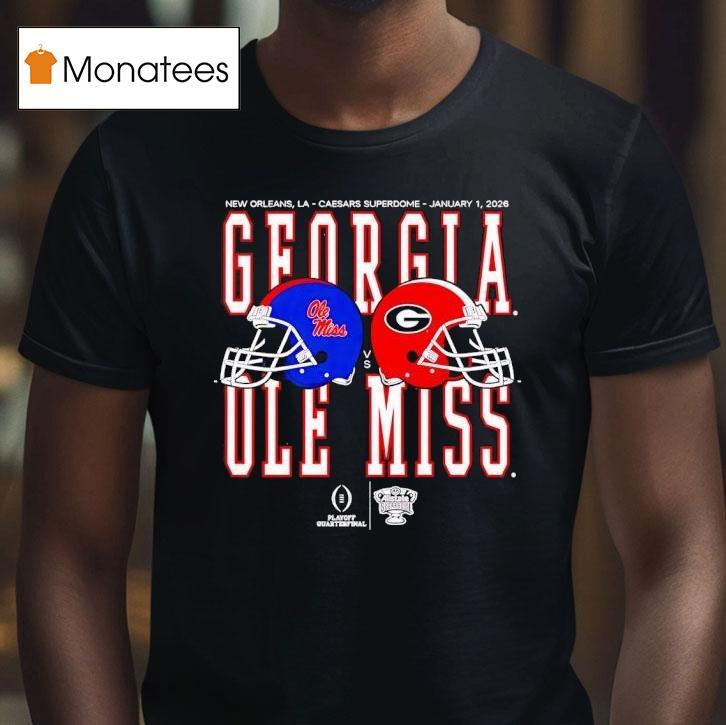 Ole Miss Vs Georgia Allstate Sugar Bowl Helmet Matchup T Shirt Ole Miss Vs Georgia Allstate Sugar Bowl Helmet Matchup T Shirt
