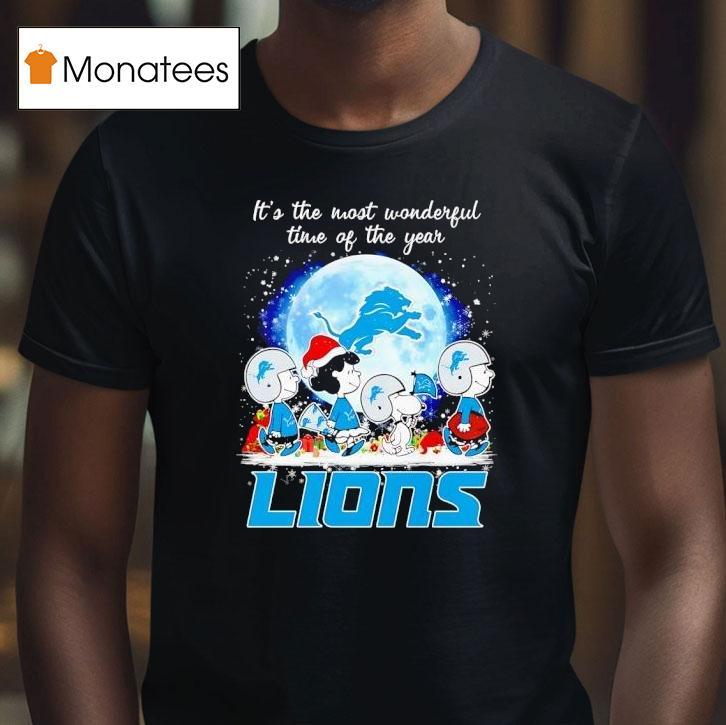 Peanuts Characters Detroit Lions It S The Most Wonderful Time Of The Year Christmas T Shirt Peanuts Characters Detroit Lions It S The Most Wonderful Time Of The Year Christmas T Shirt