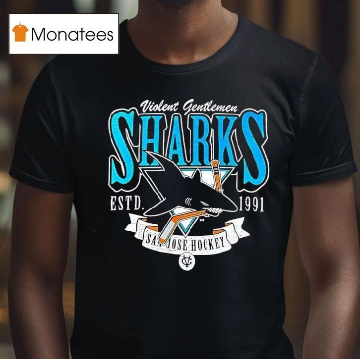 San Jose Sharks Violent Gentlemen Established Distressed T Shirt San Jose Sharks Violent Gentlemen Established Distressed T Shirt