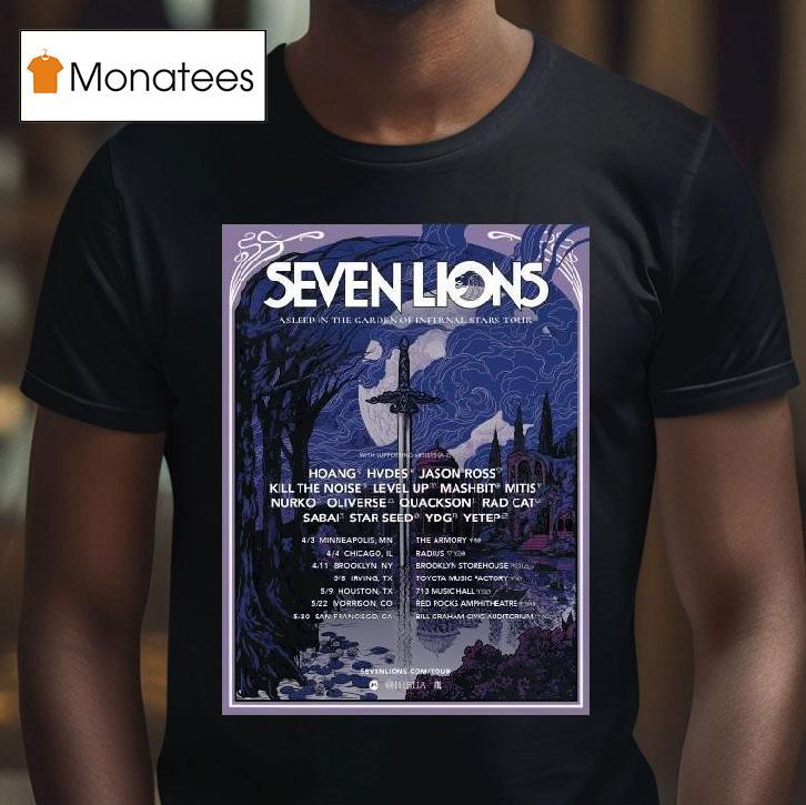 Seven Lions Asleep In The Garden Of Infernal Stars Tour T Shirt Seven Lions Asleep In The Garden Of Infernal Stars Tour T Shirt