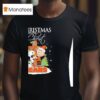 Snoopy And Chris Brown Holding Cross Chicago Bears Christmas Begins With Bears T Shirt