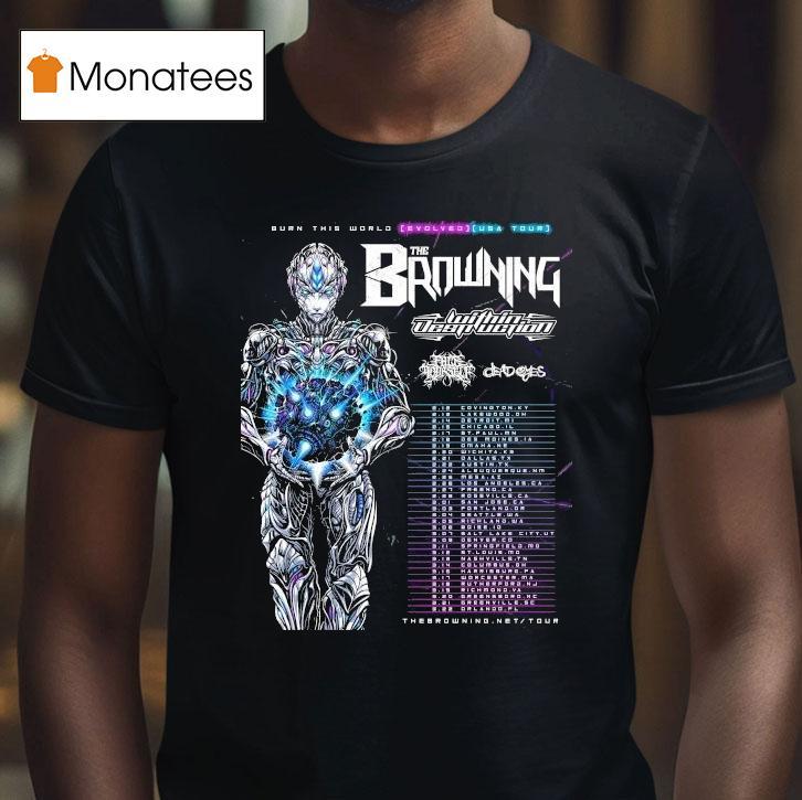 The Browning Burn This World Usa Tour T Shirt The Browning Burn This World Usa Tour T Shirt