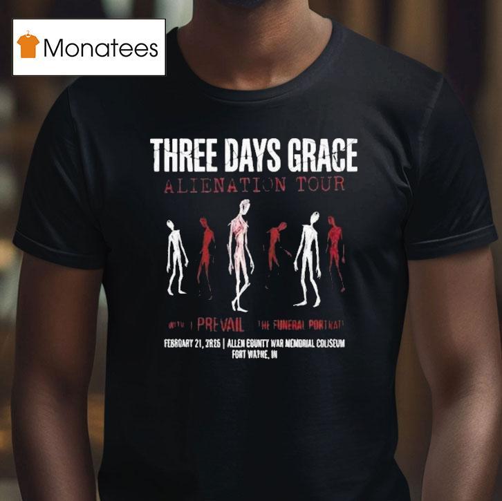 Three Days Grace Alienation Tour Venue At Allen County War Memorial Coliseum Fort Wayne On February T Shirt Three Days Grace Alienation Tour Venue At Allen County War Memorial Coliseum Fort Wayne On February T Shirt