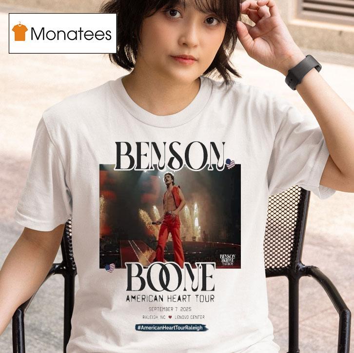 Benson Boone September Raleigh American Heart Tour T Shirt