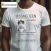 Stranger Things Missing N Jane Hopper Reward For Information Leading To The Location Of Missing Child T Shirt