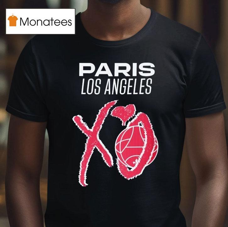 The Weeknd Paris Saint Germain Los Angeles Xo T Shirt The Weeknd Paris Saint Germain Los Angeles Xo T Shirt