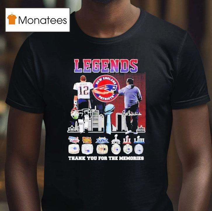 Tom Brady And Bill Belichick Legends New England Patriots Thank You For The Memories Signatures T Shirt Tom Brady And Bill Belichick Legends New England Patriots Thank You For The Memories Signatures T Shirt
